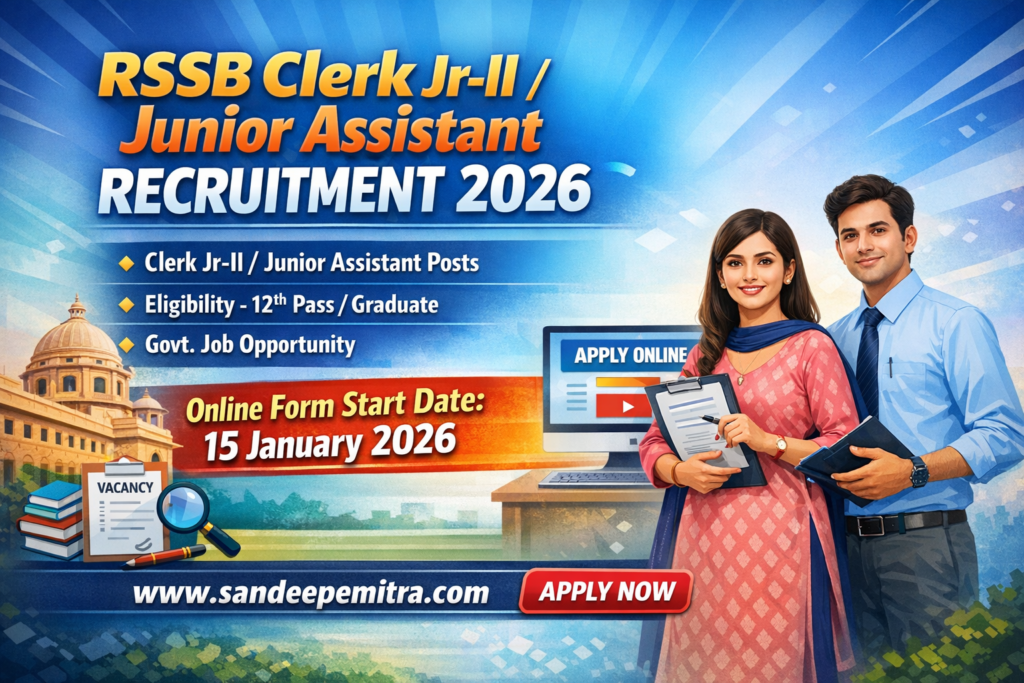 RSSB Clerk Jr-II / Junior Assistant Recruitment 2026